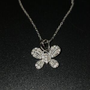 ✨ Moissanite Butterfly Necklace — S925 Sterling Silver (18”) ✨